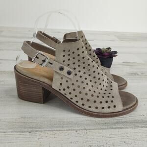 Rag & Bone Taupe Suede Peep Heeled Sandals Size 9